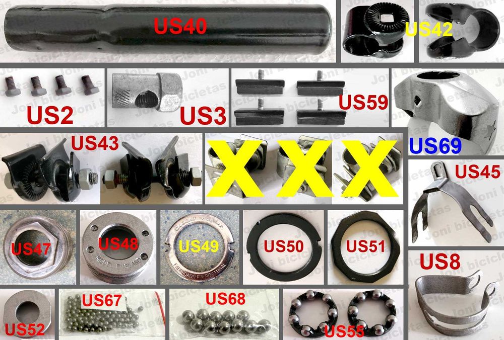 Peças antigas de bicicleta USADAS