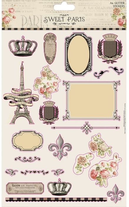 Autocolantes para Scrapbooking - Sweet Paris