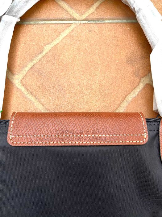 Longchamp Le Pliage, Preta e Castanha, Tamanho L