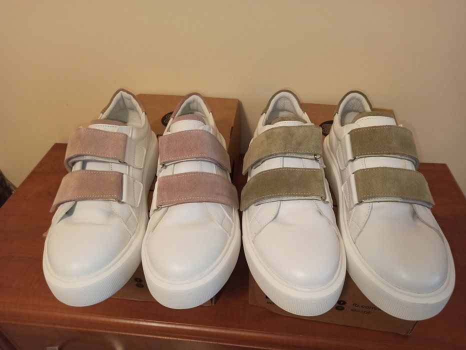 Женские кожаные кеды