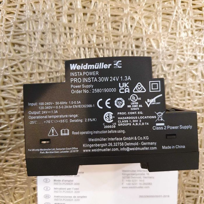 Джерело/Блок живлення Weidmuller PRO INSTA 30W 24V 1.3A