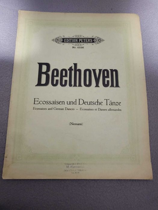 Beethoven, Edition Peters No 4336, Ecossaisen and German Dances, nuty.