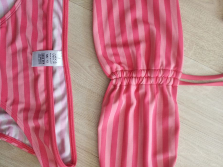Strój kąpielowy Marks&Spencer 12 14 r 42 44 różowy paski