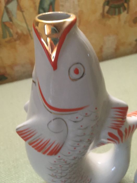 Фарфоровая рыбка с позолотой СССР