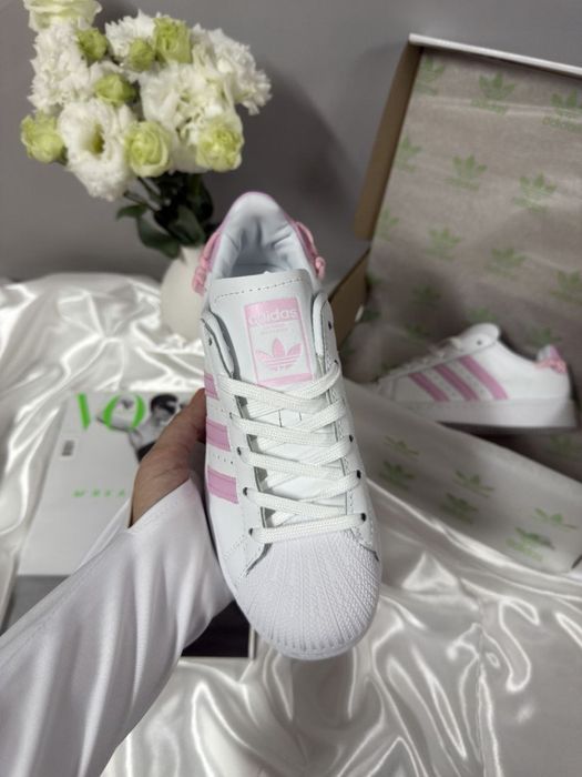 Жіночі кросівки Adidas Superstar Knotted Rope White Clear Pink адідас суперстар