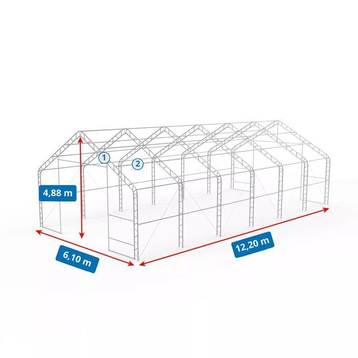 Hala namiotowa 6x12m Prosty montaż Podwójna Kratownica Plandeka PVC