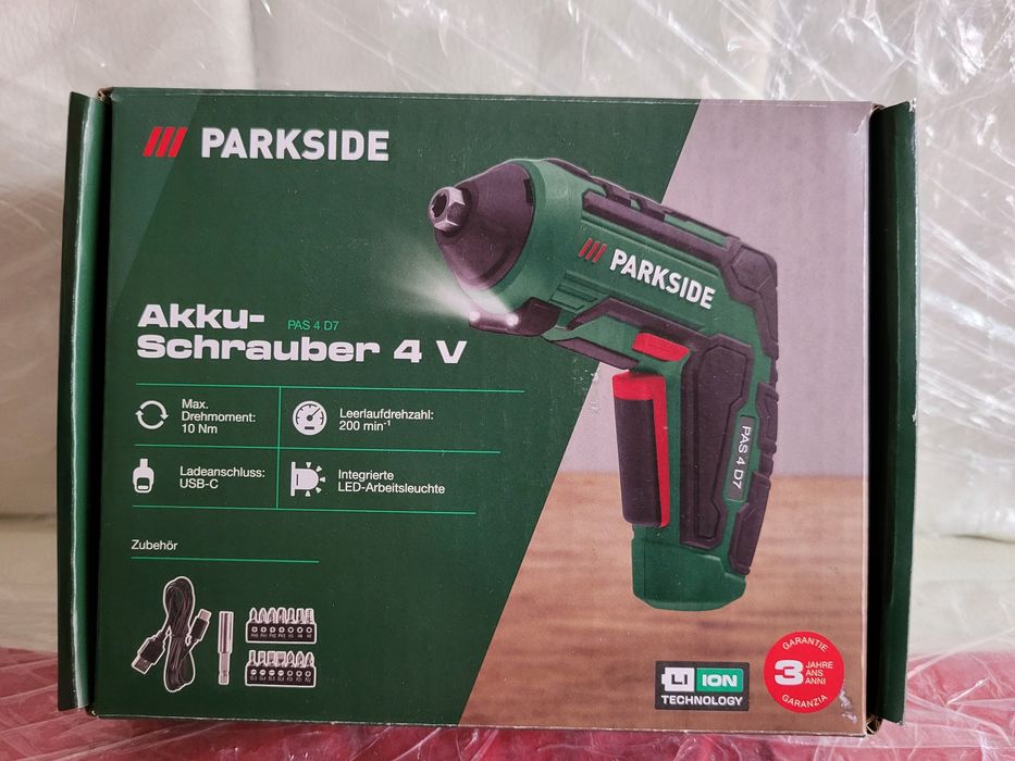 Акумуляторна викрутка Parkside PAS 4 D7