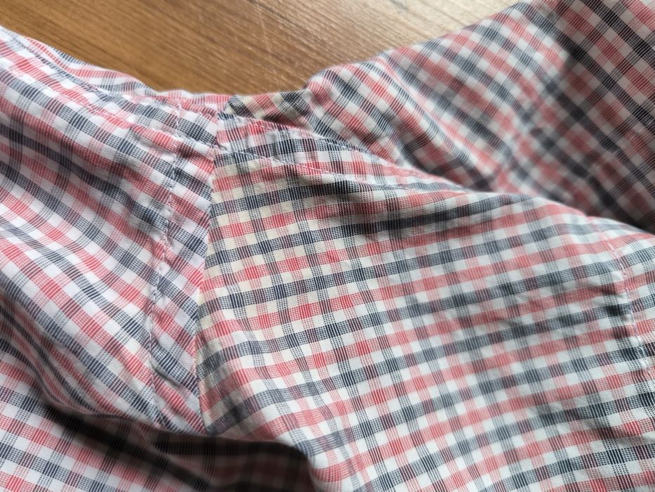 Tommy Hilfiger koszula męska w kratkę M krótki rękaw czerwona biała