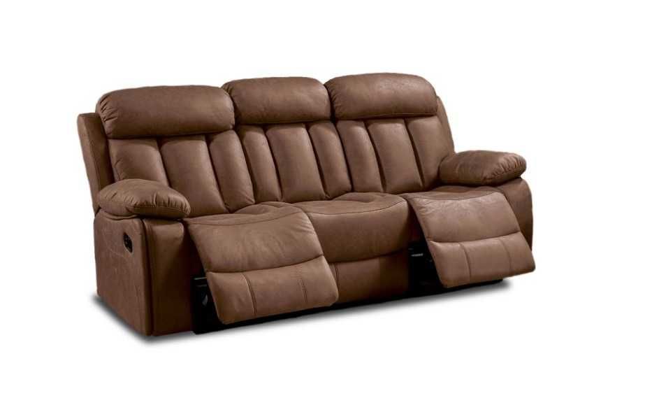 Sofá Kendal de 3 lugares para relaxar Chocolate 208cm x 101 x 97 cm