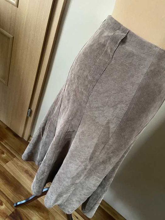 Maxi dluga sztruks braz spodnica rybka long bez krem 44 46 xxl +size