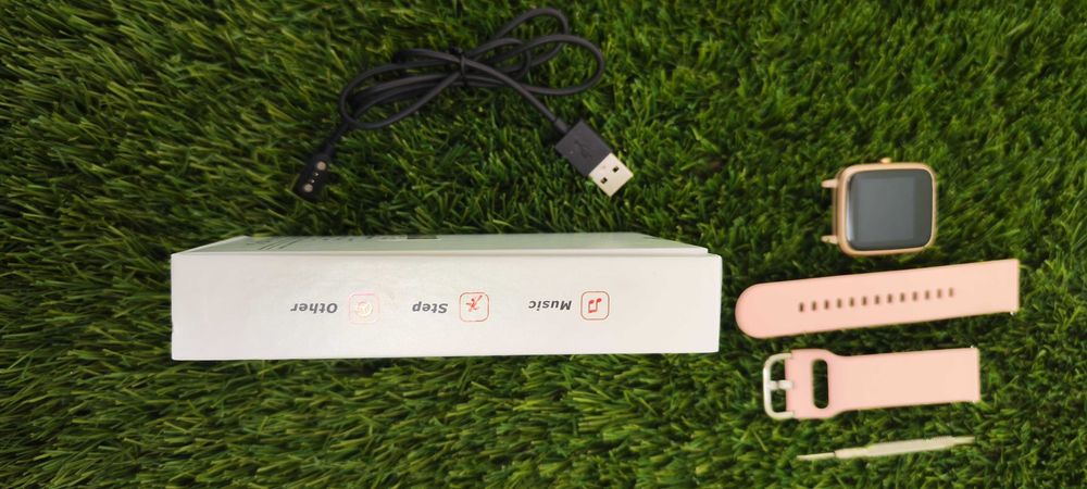 Relógio digital rosa com caixa original