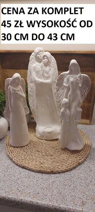 figurki aniołów Aniołki gipsowe para aniołków  anioły z gipsu amorek