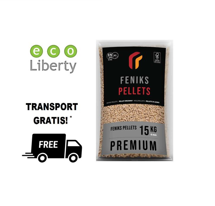 Pellet FENIKS Premium 6mm / Pelet Drzewny ENplus A1 / Dostawa GRATIS !