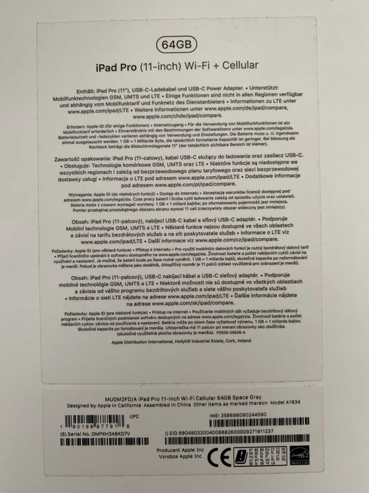 Apple iPad Pro 11 64gb 4G Wi-Fi Cellular гарний стан