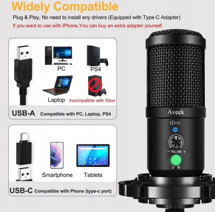 Mikrofon pojemnościowy studyjny Aveek BM-66