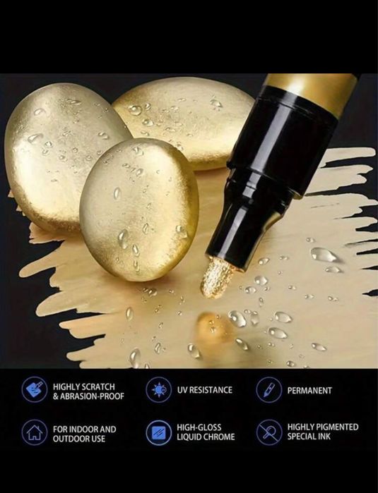 2 canetas glitter tinta dourada e prateada NOVAS