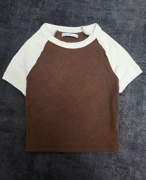 Топ в рубчик короткая футболка