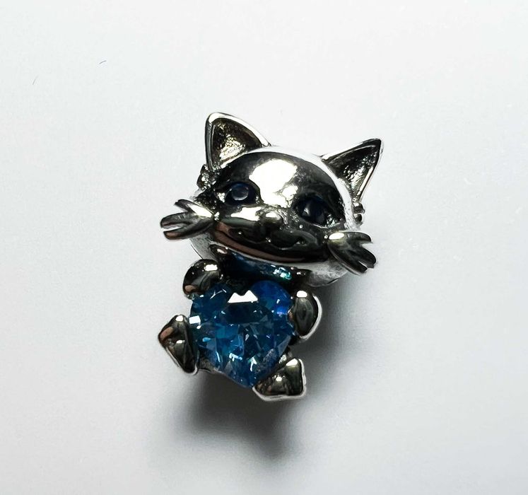 Charms do bransoletek modułowych kotek próba 925