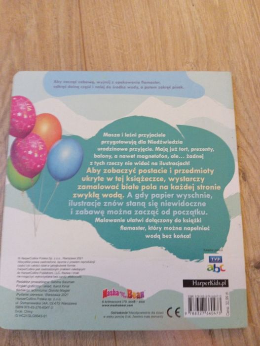 Wodna kolorowanka Masza i Niedźwiedź