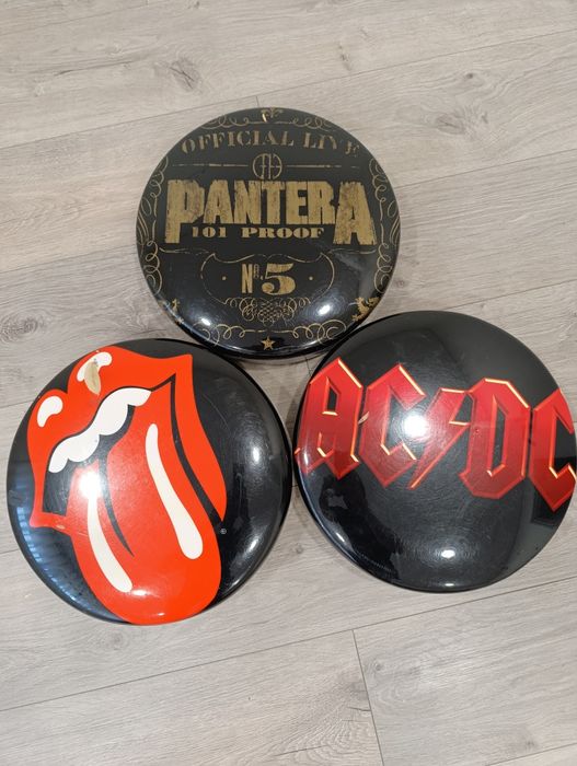 3 Bancos de bar altos temática Rock