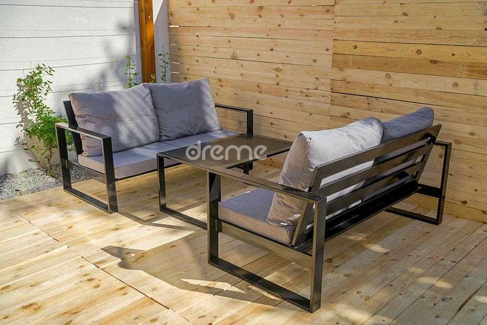 meble ogrodowe metalowe sofa kanapa stolik poduszki producent komplet