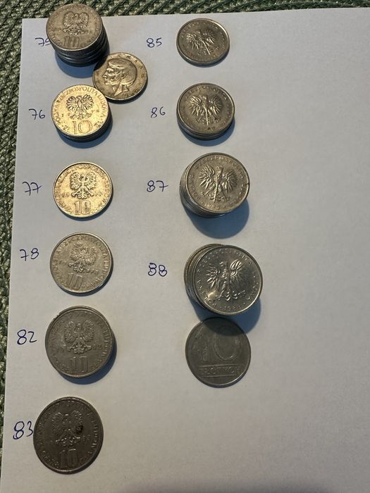 Zestaw monet z czasów PRL