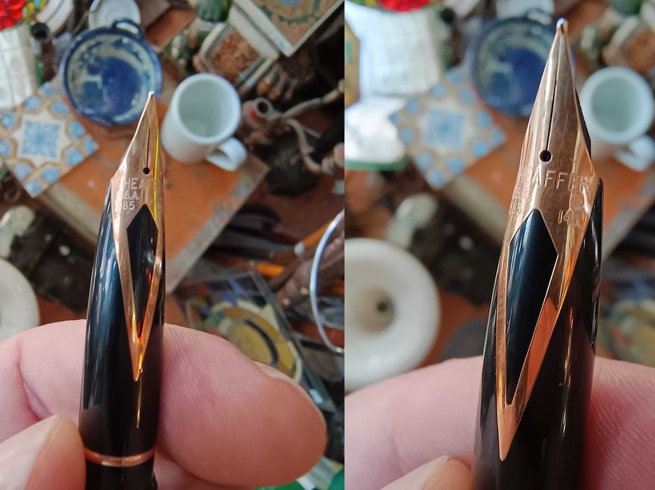 Conjunto Vintage Sheaffer Targa 1009 Ouro Caneta de Tinteiro Esferográfica