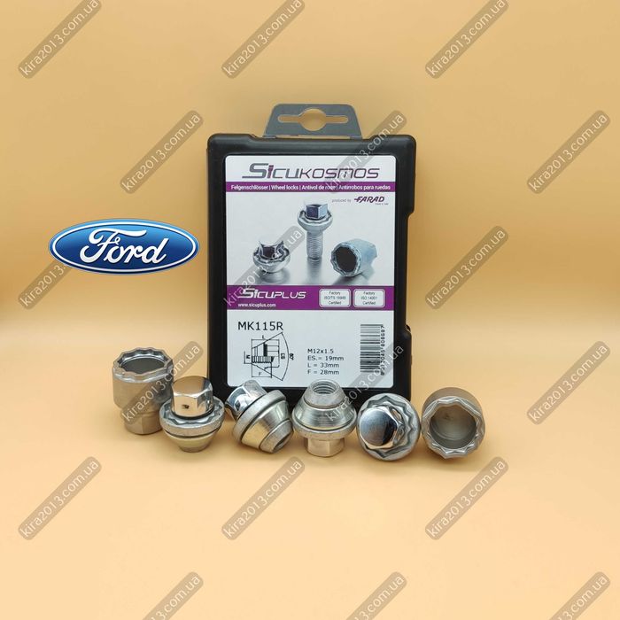 Гайки секретки FORD М12х1,5 2 ключа! с широким конусом Секретки Volvo