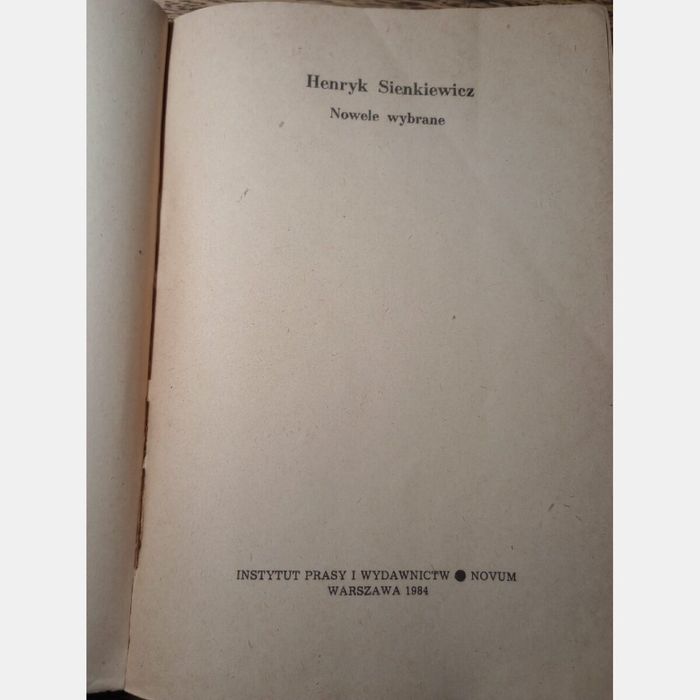 Nowele wybrane. Henryk Sienkiewicz, 1984rw