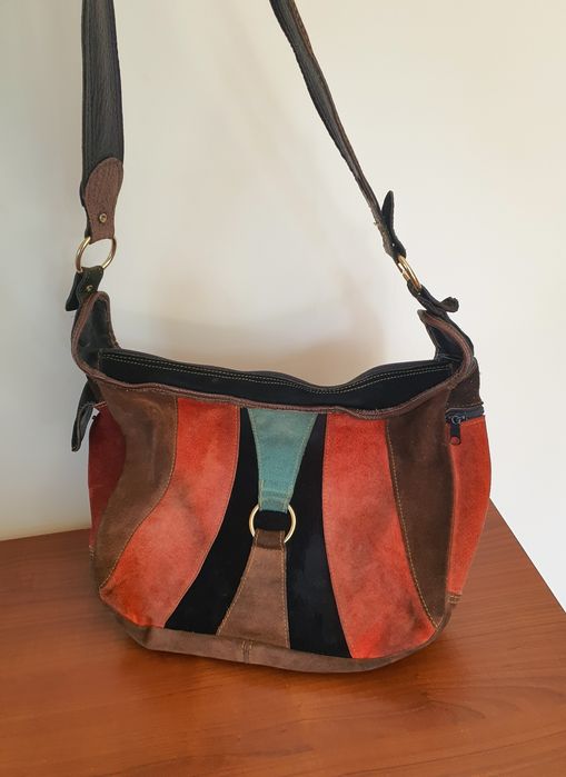 Skórzana torebka na ramię kolorowa