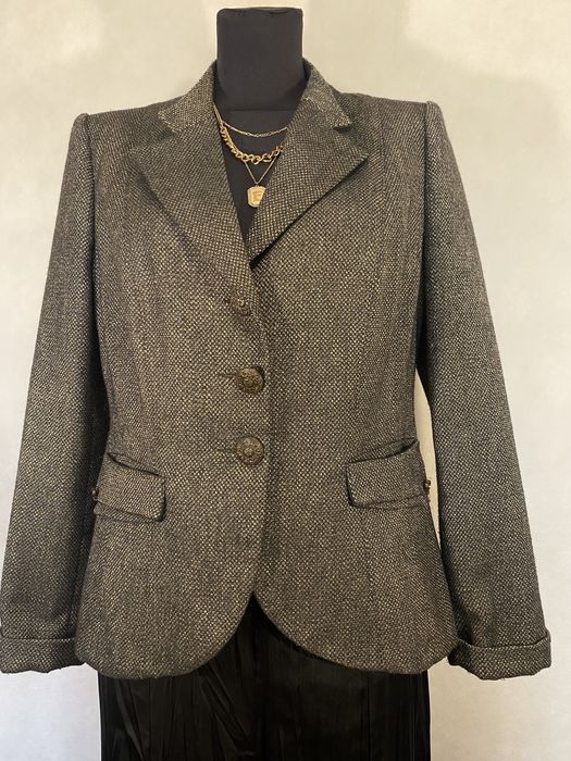 Marynarka damska czarno beżowa na guziki krótka Marks&Spencer 38 M