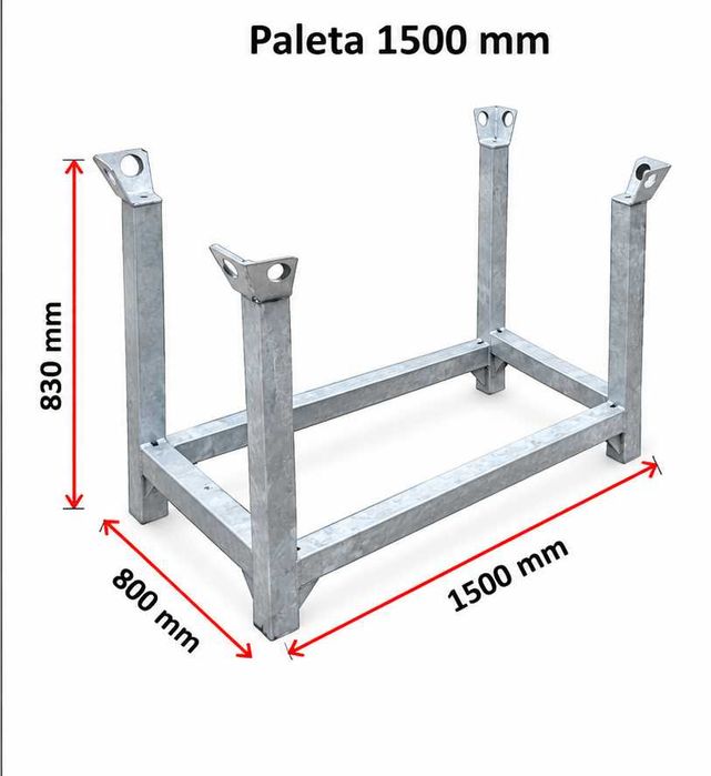 Paleta RW-0 1500 przedłużona paleta na stemple