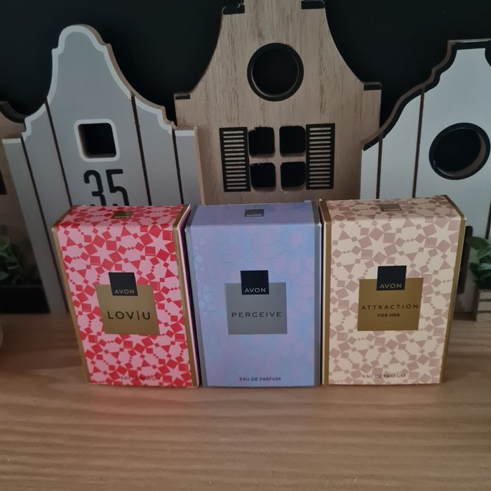 Avon 3x flakoniki perfum LOV U * ATTRACTION * PERCEIVE 30 ml Nowe
