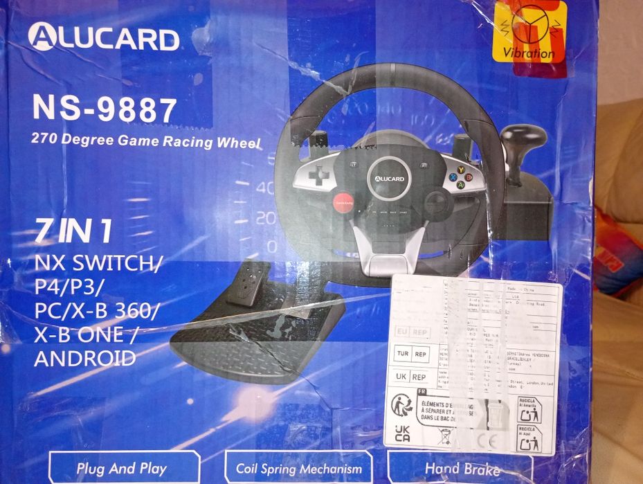 Ігровий руль ALUCARD NS-9887 270° з педалями та КПП | PC / PS / Xbox