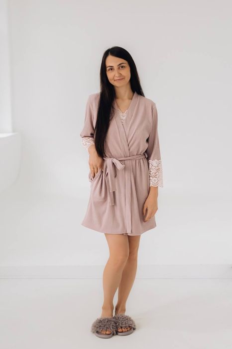 Халат , халат  в рубчик,  жіноча піжама,  Домашній одяг