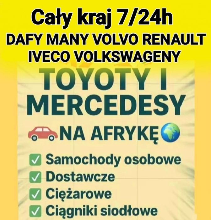 Skup aut Toyota Mercedes Daf  Man Actros Sprinter Corolla Avensis Hiac