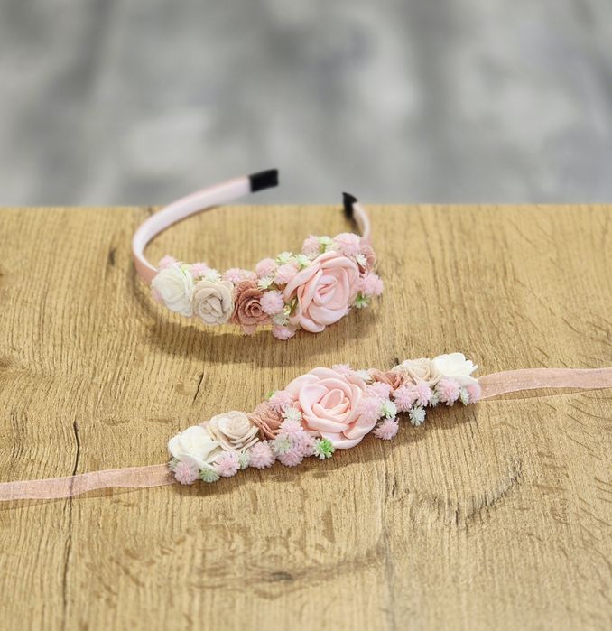 Opaska i pasek do sukienki NOWE na wiek 3-10 lat