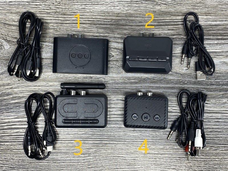 Bluetooth аудіоприймач AUX/RCA/USB з мікрофоном/ NFC аудіоадаптер