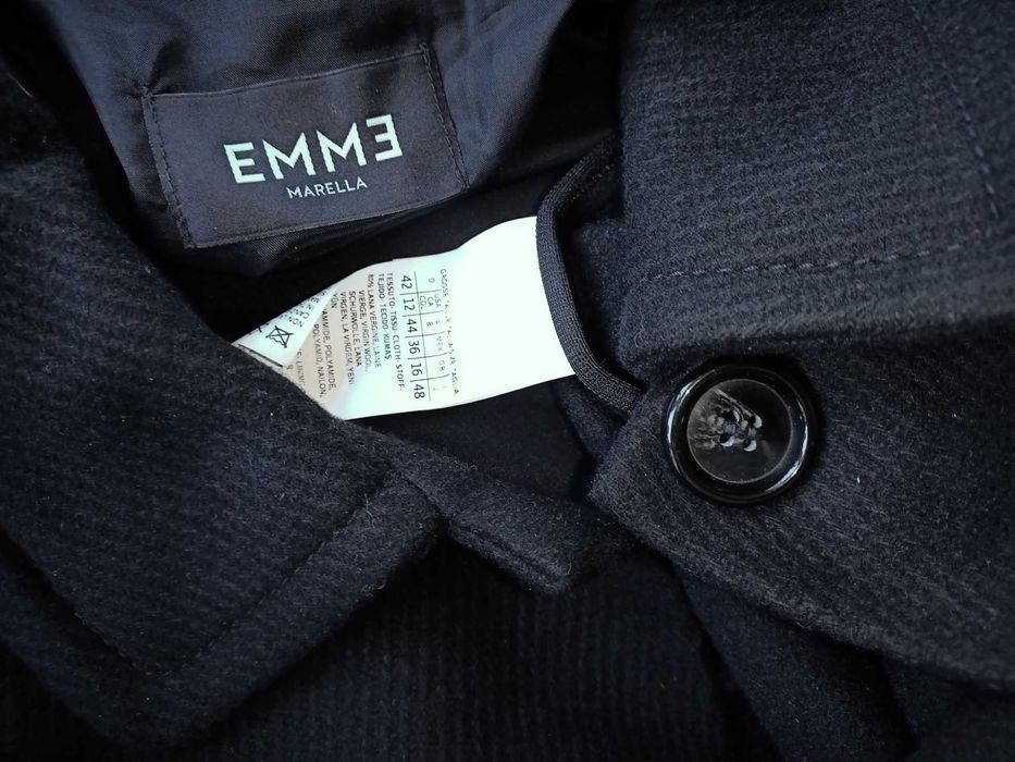 Max Mara czarny flauszowy płaszczyk 44