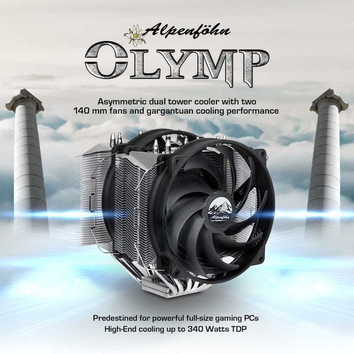 Кулер для процесора Alpenföhn Olymp TDP 340W (Дві башти, 140мм, Повний комплект)