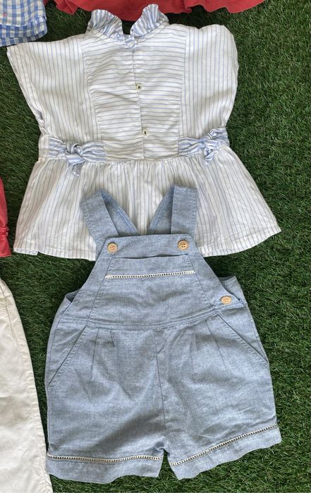 Lote roupa PlayUp Conjuntos menina Jardineira,calças,vestidos e blusa