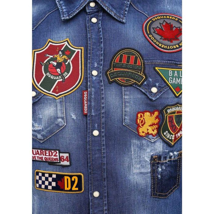 DSQUARED2 efektowna męska koszula effect denim shirt -50%