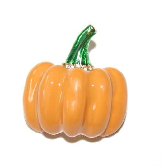 Cudowna Broszka Dynia Emaliowana Halloween Październik Nowa