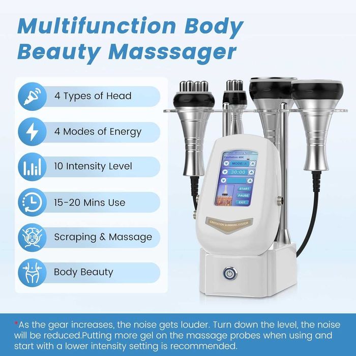 Aparelho de Cavitação 4 em 1 Radiofrequência corporal e facial