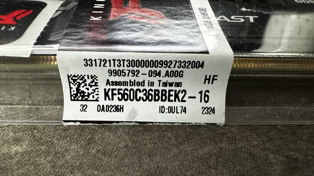 Pamięci RAM Kingston Fury Beast DDR5 6000 MHz CL36 KF560C36BBEK2-16