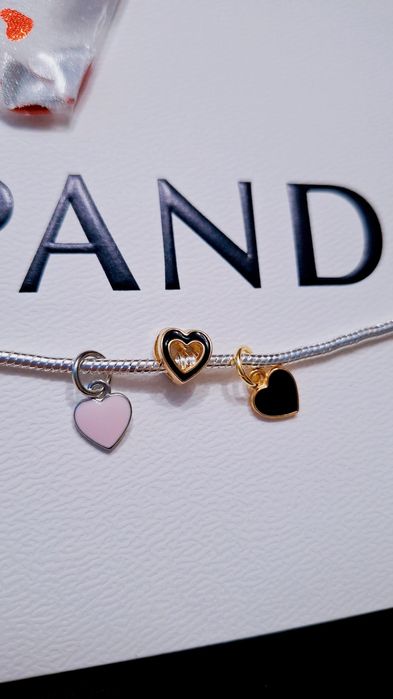 Zawieszki serduszka serca do bransoletki Pandora Prezent na Walentynki