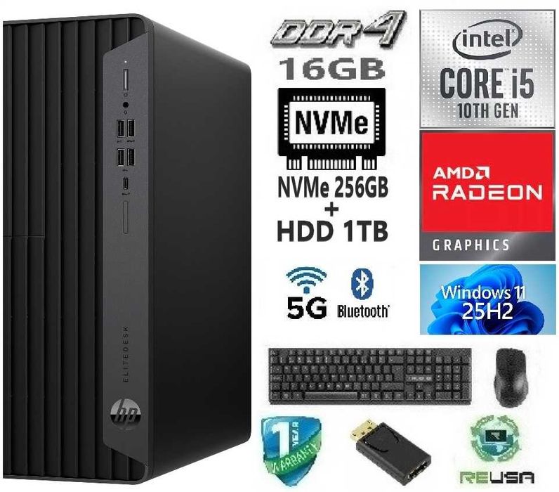 Pç LowGaming HP 10ªG|i5-10400|4.3G|AMDR5-430-2G|16G|256G+1TB|5G+BT|W11