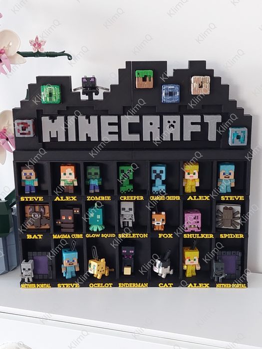 NOWOŚĆ 2026 !! Półeczka stojak  na figurki Minecraft Kinder Joy