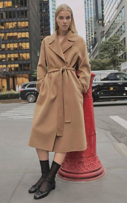 Mango 34 Xs Płaszcz Damski Beżowy Handmade Wełniany Batin D2432
