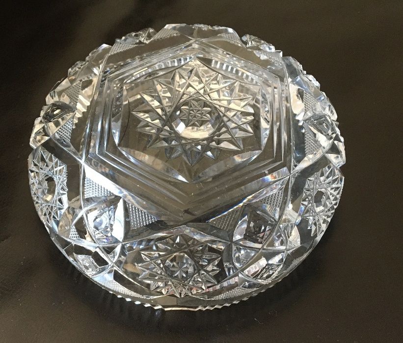 Szklana cukiernica popielniczka retro PRL